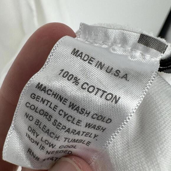 Flax top shirt small S white cotton 3/4 sleeve minimalist coastal beachy work - Picture 5 of 6